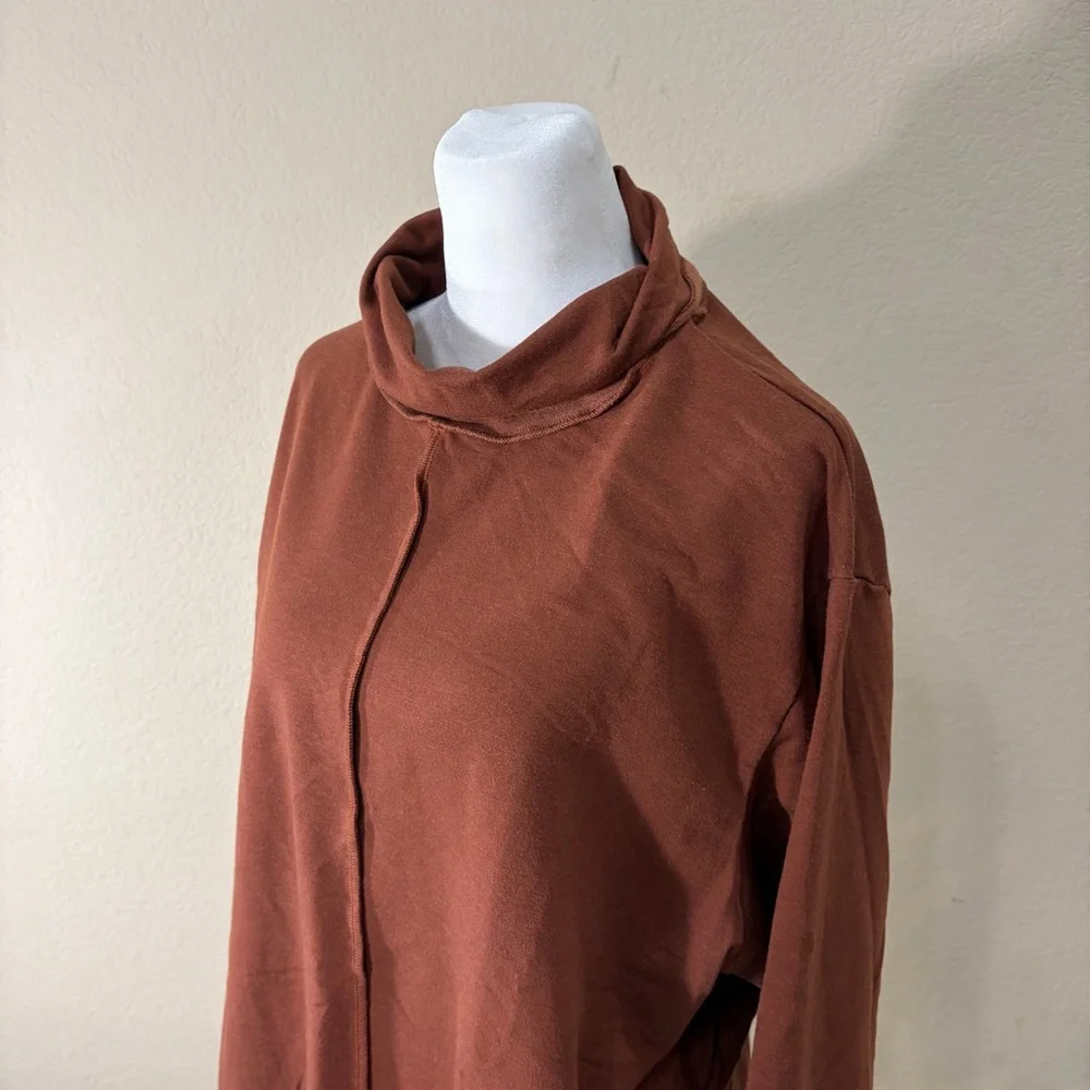 Bryn Walker Tunic Brown Sweater Top L Oversize Bamboo Organic Cotton Lagenlook - Picture 2 of 12